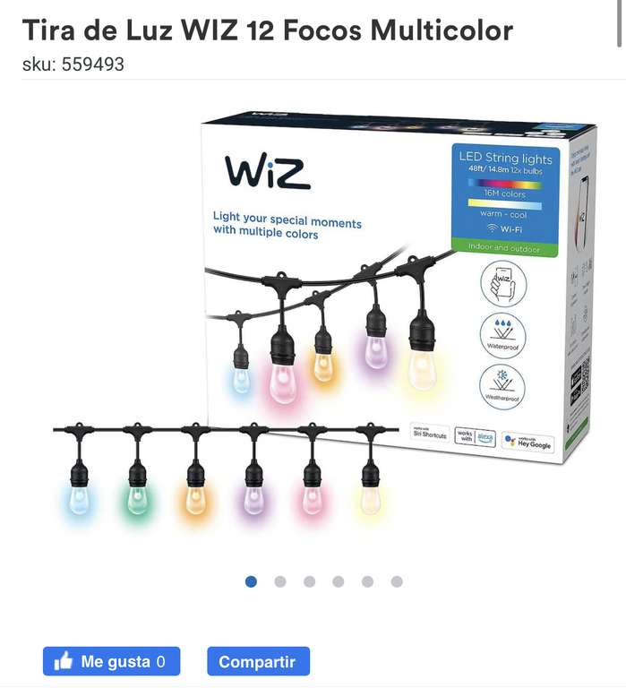 Coppel: Tira de Luz WIZ 12 Focos Multicolor