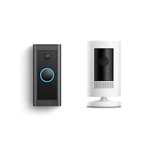Amazon: Ring Video Doorbell Wired con adaptador de corriente y una cámara de seguridad Ring Stick Up Cam Battery - Blanca