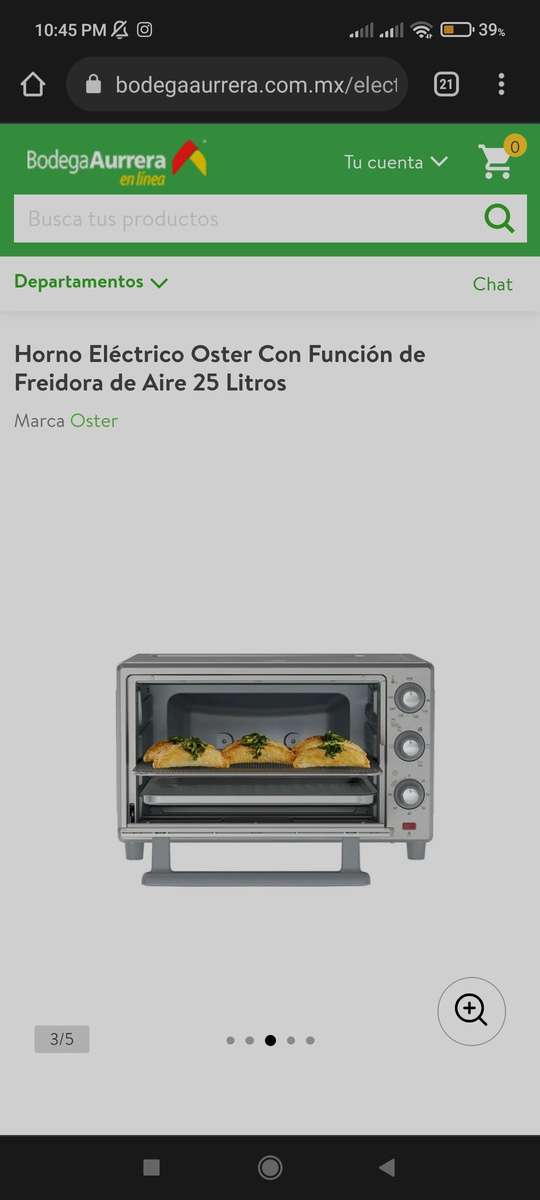 Bodega Aurrera: Horno Oster Con Función de Freidora de Aire 25 Litros -  promodescuentos.com