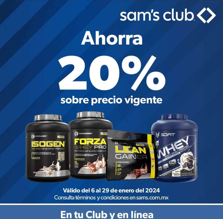 Sam's Club: 20% de descuento en el carrito en productos Forzagen 81 servicios