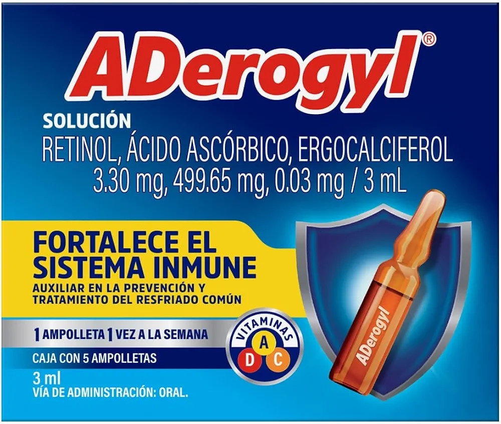 Amazon: Aderogyl en Ampolletas, con Vitaminas A, C y D | con Planea y ahorra