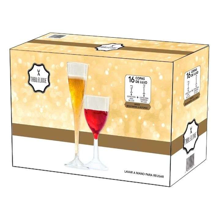 Costco: Tableluxe Copas de Lujo para Vino y Champagne 16 piezas