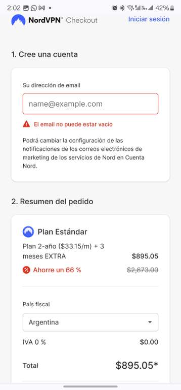 Nord VPN estándar 2 años + 3 meses (bonificación Google Pay con American Express)