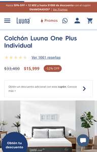 Luuna: Colchón Luuna One plus individual