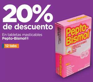 Chedraui: 20% de descuento en tabletas masticables Pepto-Bismol con 12 y 24