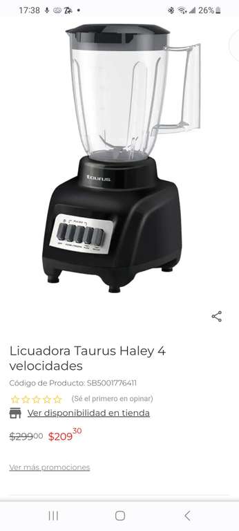Suburbia: Licuadora Taurus Haley 4 velocidades