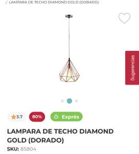 Office Depot (Ensenada): LAMPARA DE TECHO DIAMOND GOLD (DORADO)