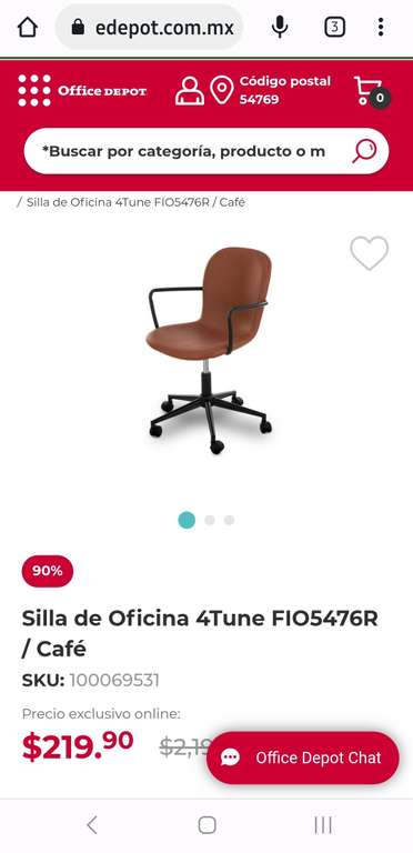 Office Depot: Silla de Oficina 4Tune FIO5476R / Café | Recoger en tienda -  