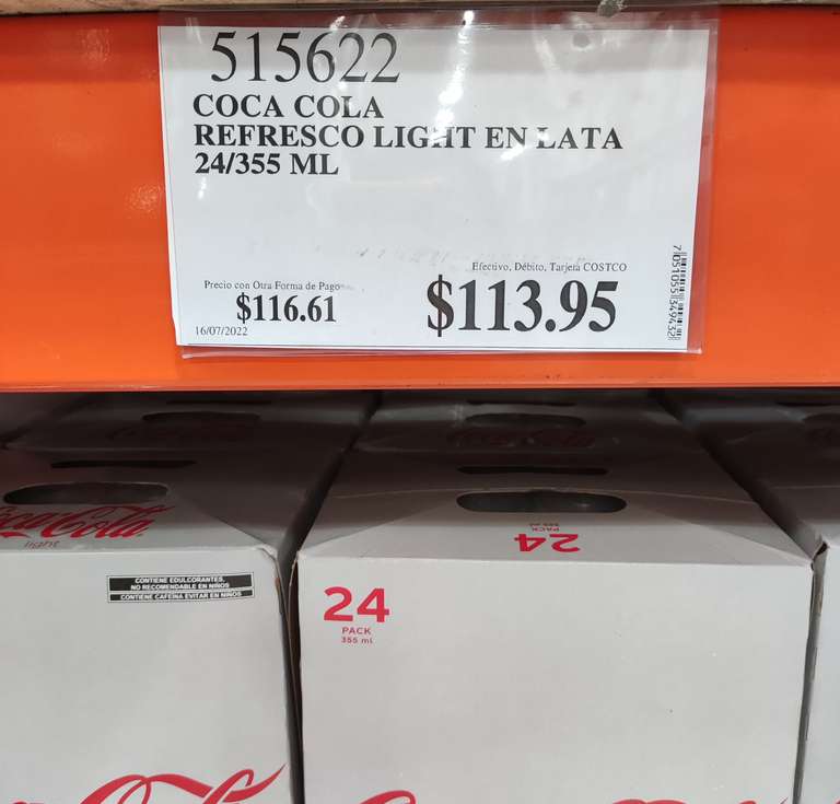 Coca Light 24/355 en Costco