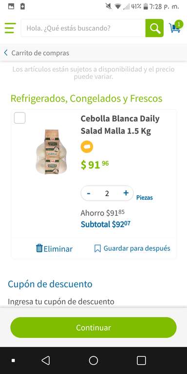 Sam's Club: Cebolla Blanca Daily Salad Malla 1.5 Kg (Dos mallas de 1.5kg por $92.07)