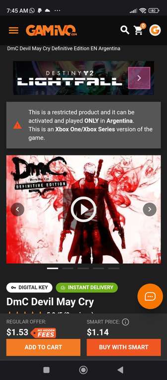 Gamivo: Dmc devil may cry arg Xbox one