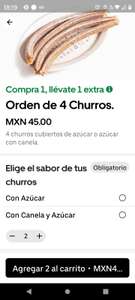Uber Eats: El Moro, Churros al 2x1 + cupón de descuento | Ejemplo: 24 churros por $35