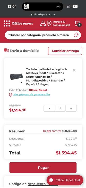 Office Depot: Teclado inalámbrico Logitech MX Keys