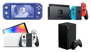 Mercado Libre: Consola Nintendo Switch Lite ($3,680), Nintendo Switch v1.1 ($5,534), Nintendo Switch OLED ($6,749), Xbox Series X ($11,249)