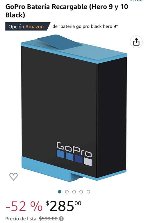 Amazon: GoPro Batería Recargable (Hero 9 y 10 Black)