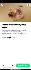 Rappi: Krispy Bites Turín 2 cajas x 79$$ o gratis con cupón paypal 100 pesos