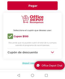 Office Depot: Cupón de $100 al acumular compras en diferentes categorías