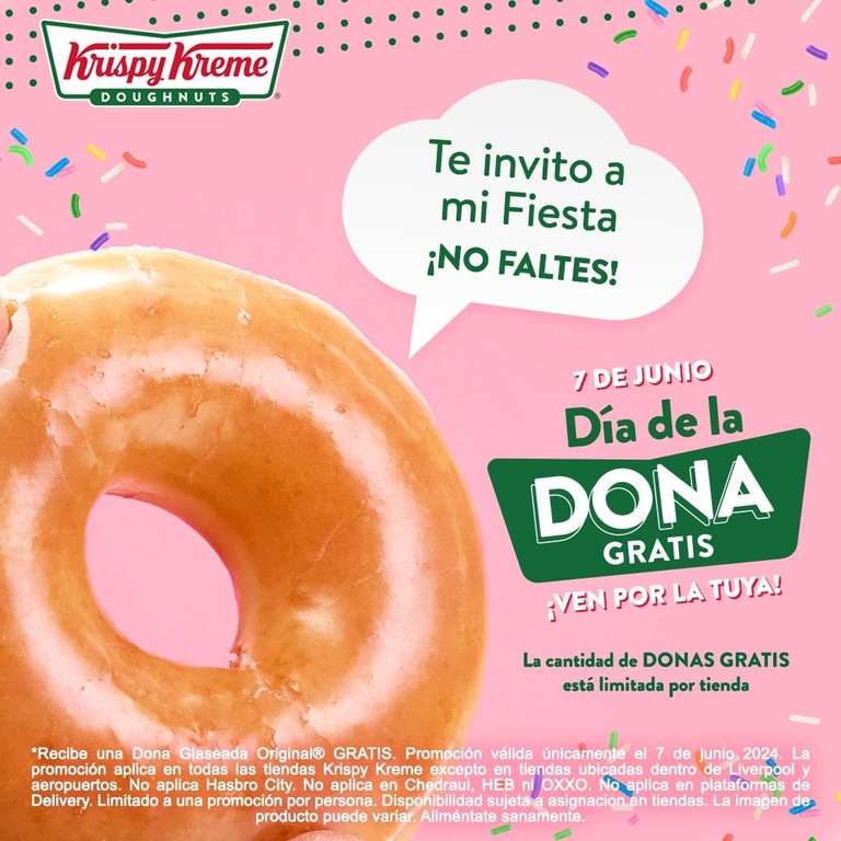 Krispy Kreme: Dona glaseada GRATIS | 7 de Junio, día de la dona