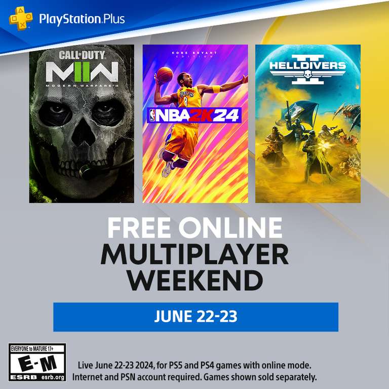 Playstation: Multiplayer Gratuito Junio 22 y 23 para Ps4 y Ps5 (sin ps plus de pago)