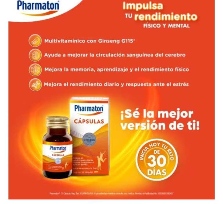 Farmacias del Ahorro: Pharmaton multivitaminico