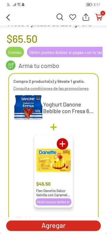Soriana: Yogurt Danone 6 piezas + flan Danette