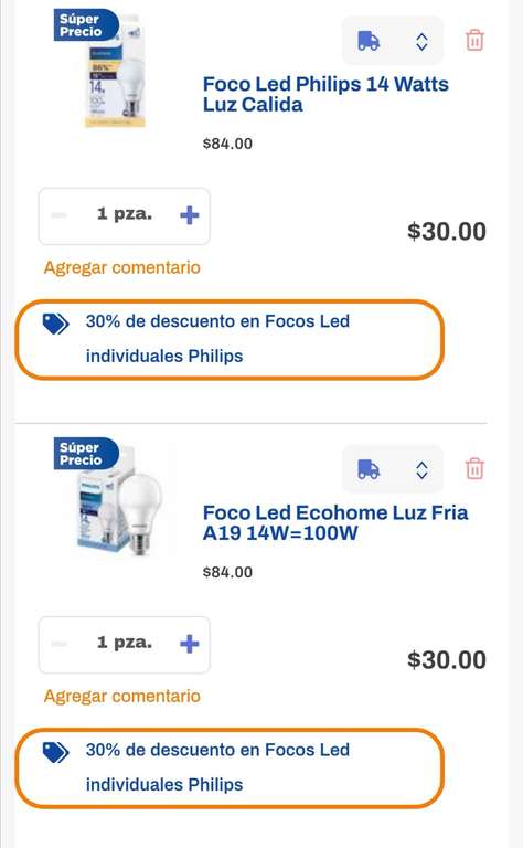 Chedraui: Focos LED individuales Philips y Tecnolite $30 (tienda en línea)