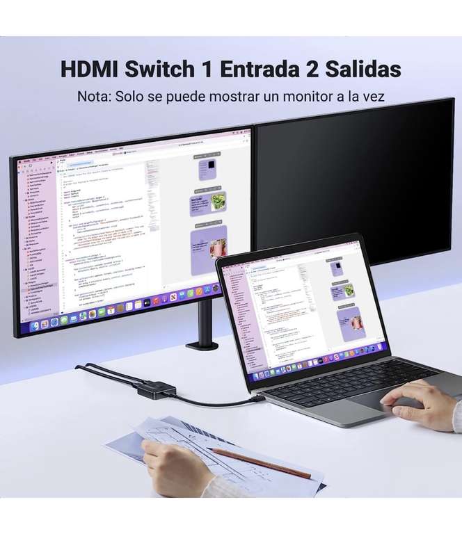 Amazon: UGREEN HDMI Switch Bidirectional 2 Entradas 1 Salida | Envío gratis con Prime