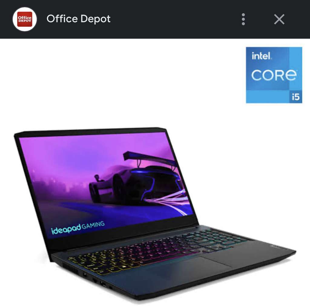 Office Depot: Laptop Gamer Lenovo IdeaPad Gaming 3 15IHU6 -  