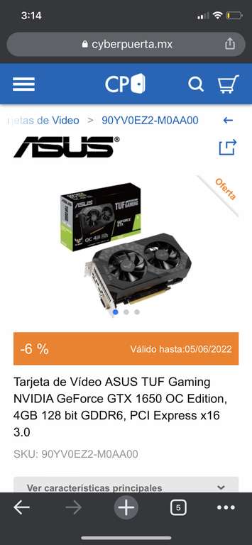 CyberPuerta: Asus Gtx1650 Tuf Gaming