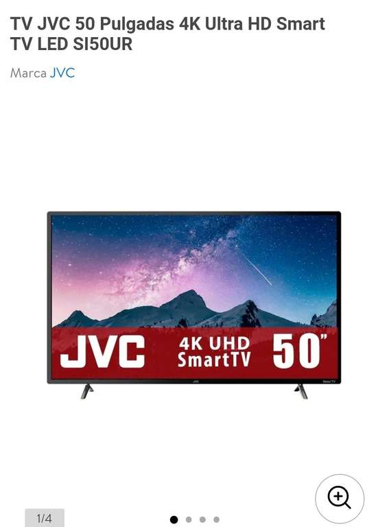 Walmart: Jvc Smart TV 4k 50 pulgadas Roku tv (pagando con tarjetas INBURSA) hasta 18msi
