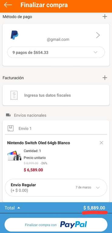 Linio: Nintendo Switch Oled 64gb $5889 con PayPal
