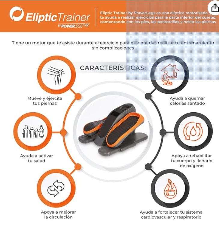 Amazon: Elíptica motorizada compacta con 3 programas de entrenamiento pre-programados y 10 velocidades