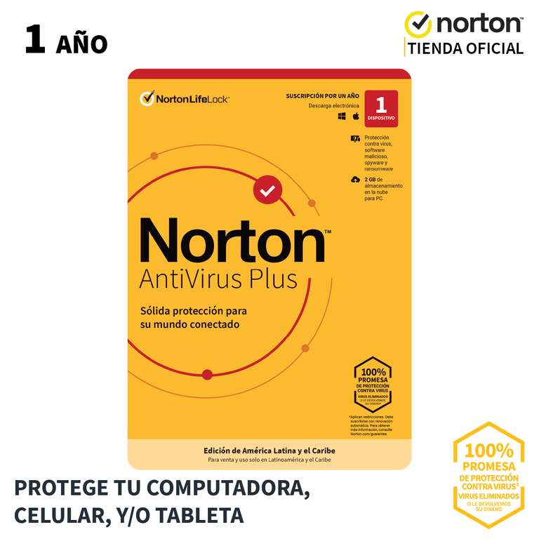 Norton Antivirus Plus para un dispositivo 50% descuento