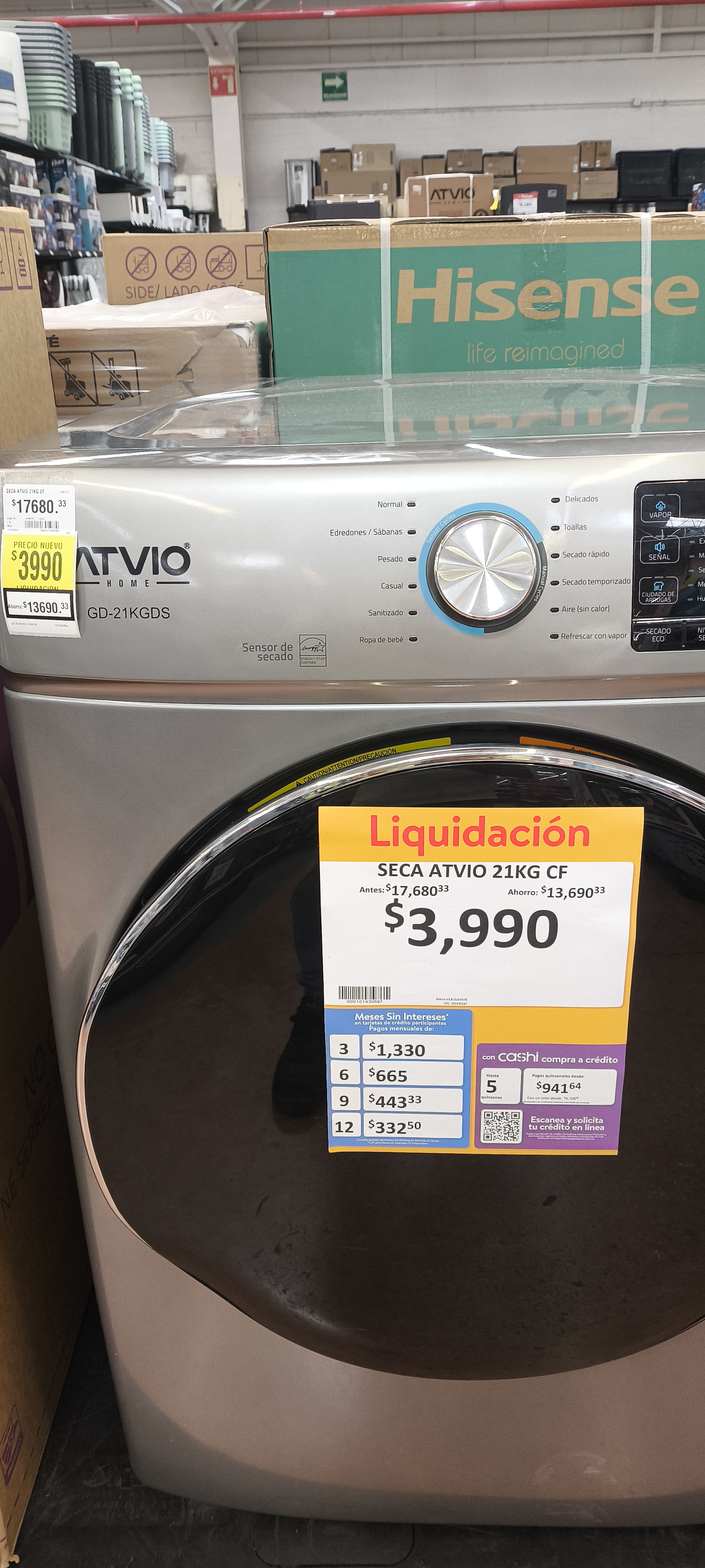 Walmart: Secadora Atvio 21 kg carga frontal