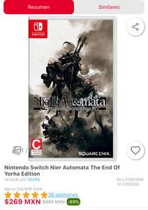 Sears: Nintendo Switch Nier Automata The End Of Yorha Edition