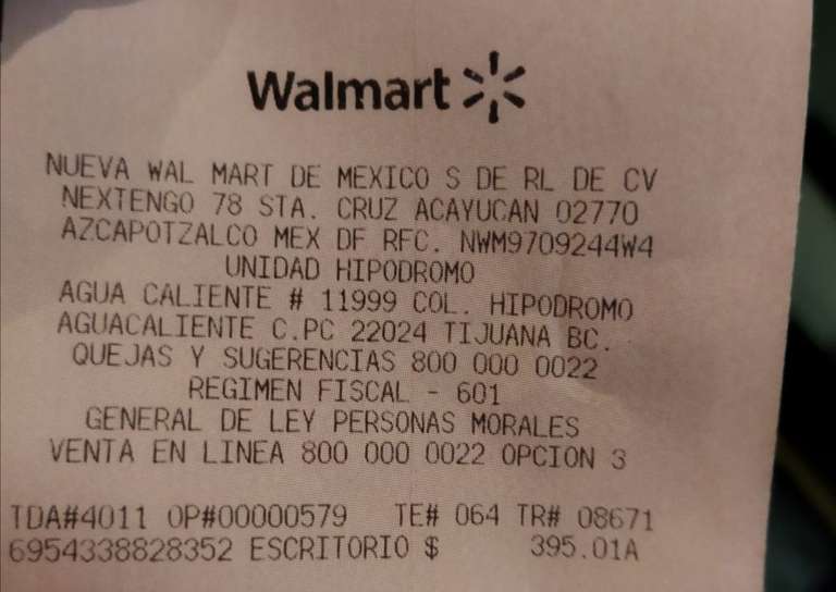 Walmart: Escritorio con Cajones L $395.01