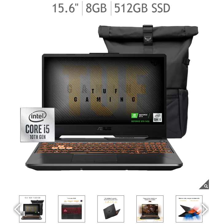 Costco: Laptop gamer Asus TUF Gaming 15" FHD i5 GTX 1650 + Mochila