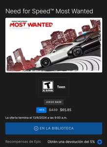 Epic Games: Need For Speed Most Wanted