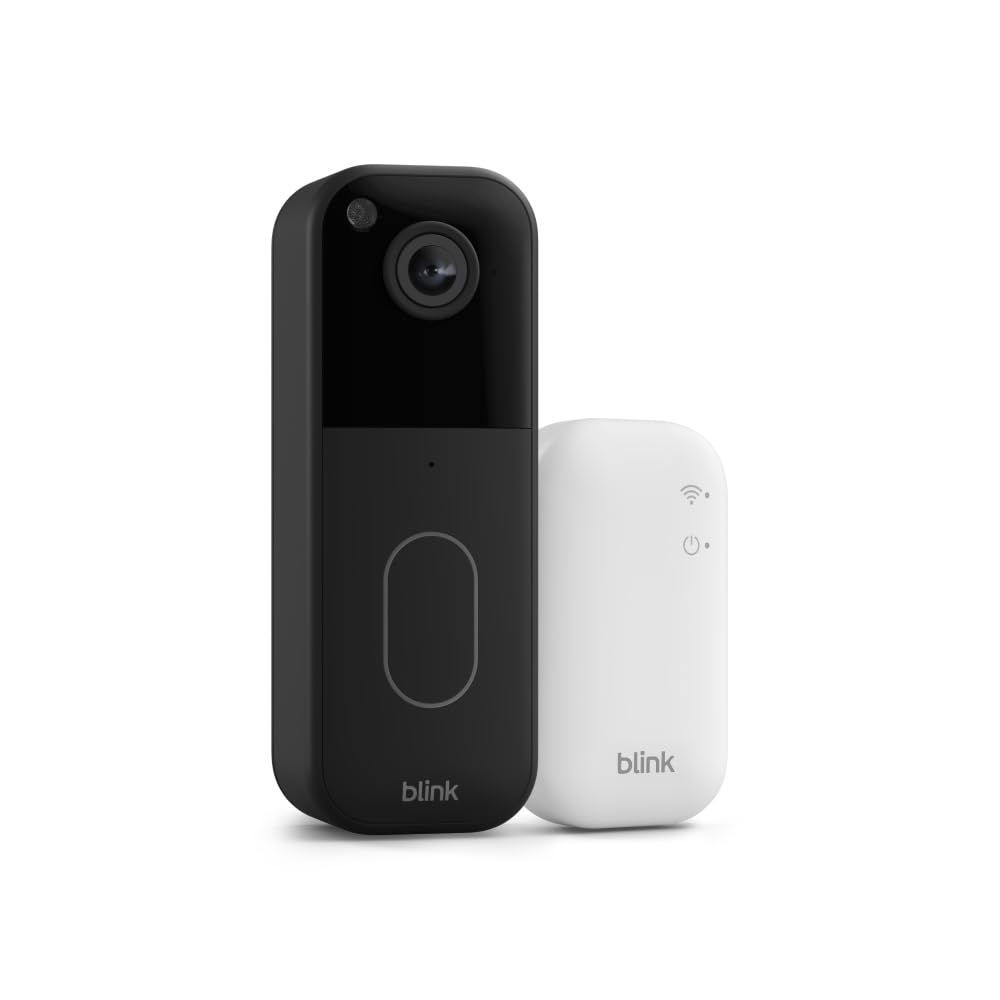 Amazon: Timbre con cámara Blink (modelo más reciente): video HD de cuerpo completo, batería que dura dos años y configuración fácil.