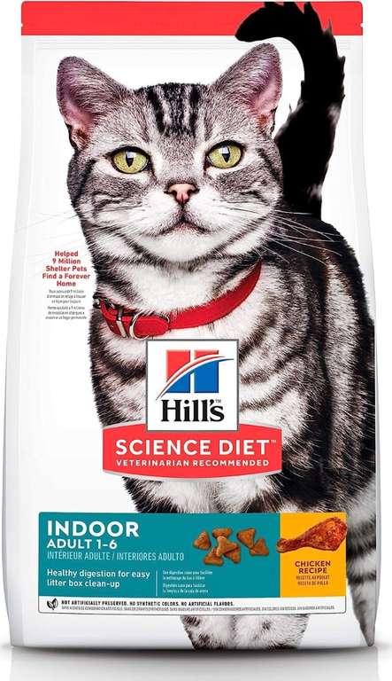 Amazon - Croquetas Hill's Science Diet, Alimento para Gato Adulto Indoor, Seco (bulto) 7kg (Planea y cancela)