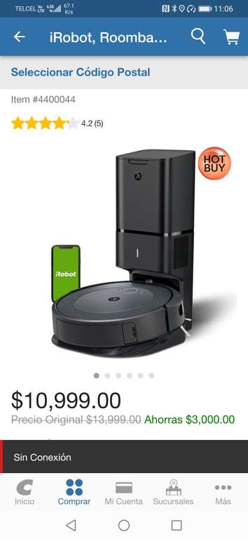 Costco: Irobot i4+ aspiradora inteligente con estación de limpieza automatica pagando con PAYPAL