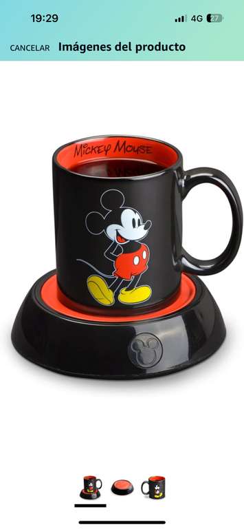 Amazon: Taza Mickey Mouse con calentador