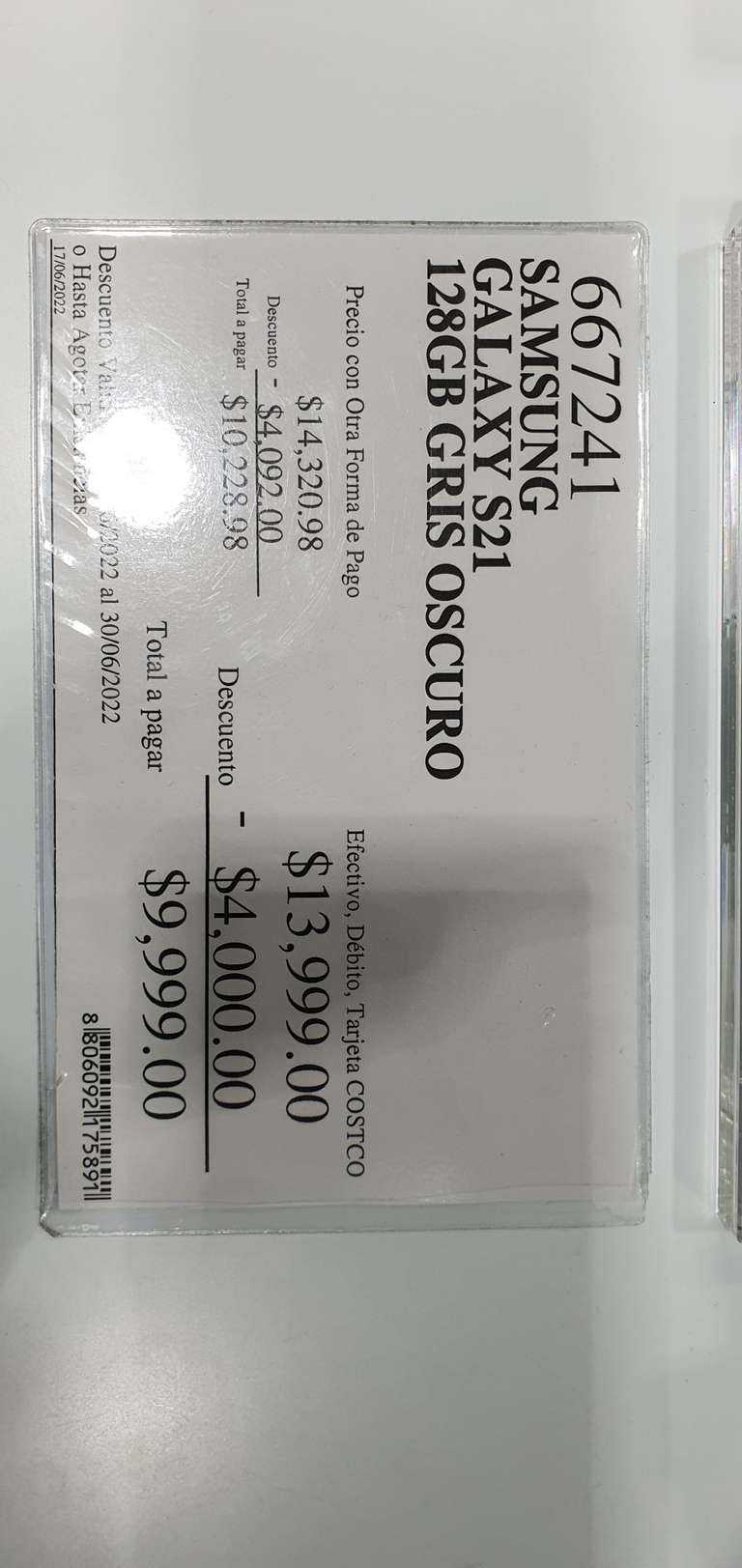 Costco Santa Fe: Celular Samsung Galaxy S21 128 GB + (Buds 2 + tarjeta play store $1,000 gratis al redimir en Samsung Members)