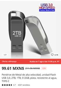 AliExpress: Memorias USB 2 TB, 1 TB, 512GB