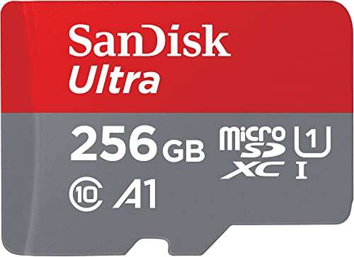 Amazon SanDisk SDSQUA4-256G-GN6MA - Tarjeta de Memoria Ultra MicroSDXC UHS-I (256 GB, 120 MB/s, C10, U1, Full HD, A1, Tarjeta Micro SD)