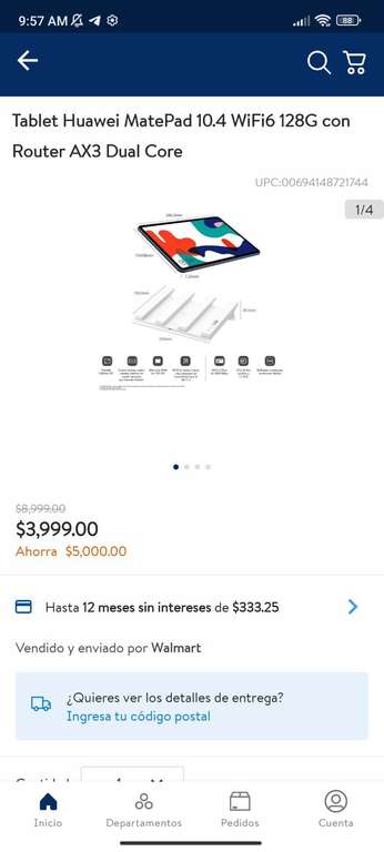 Walmart: Tablet Huawei matepad 10.4