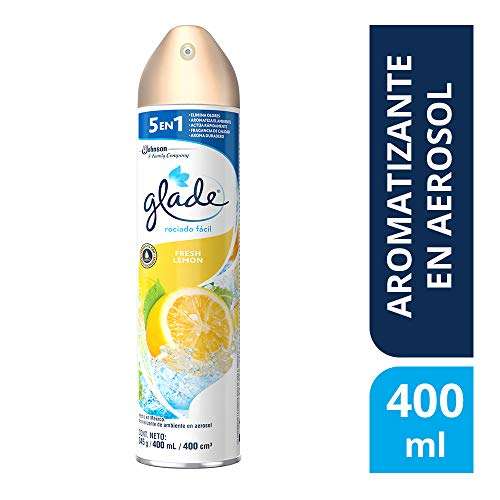 Amazon: Glade Aerosol Aromatizante De Ambiente Instantáneo, Aroma Fresh Lemon, 400 Ml | Planea y Ahorra, envío gratis con Prime