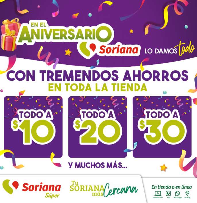 Soriana: Folleto Ofertas de Aniversario del 14 al 26 de octubre.