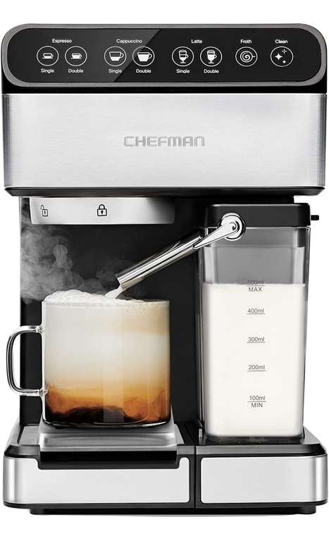 Amazon: Máquina de espresso Chefman: Capuchino, latte y más, depósito de agua de 1.8 litros | Envío gratis con Prime