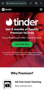Spotify: 4 meses gratis para usuarios nuevos por parte de Tinder